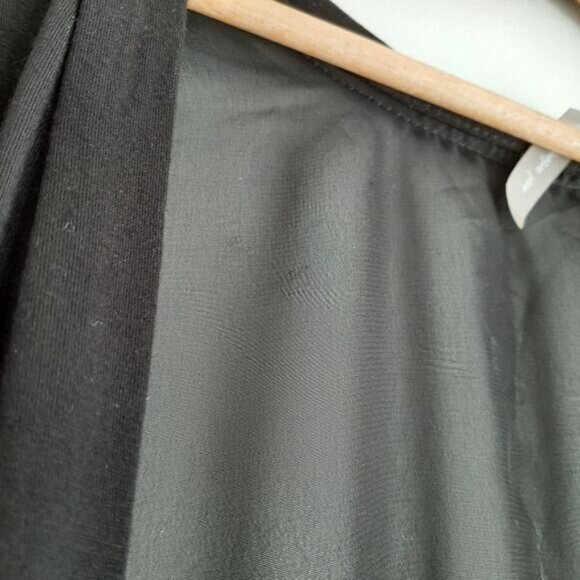 PENNINGTONS | Mixed Media Open Front Sheer Back Cardigan Black Neutral Sz 3X - Picture 6 of 14